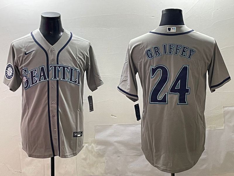 Men Seattle Mariners 24 Griffey Grey Game 2025 Nike MLB Jersey style 2